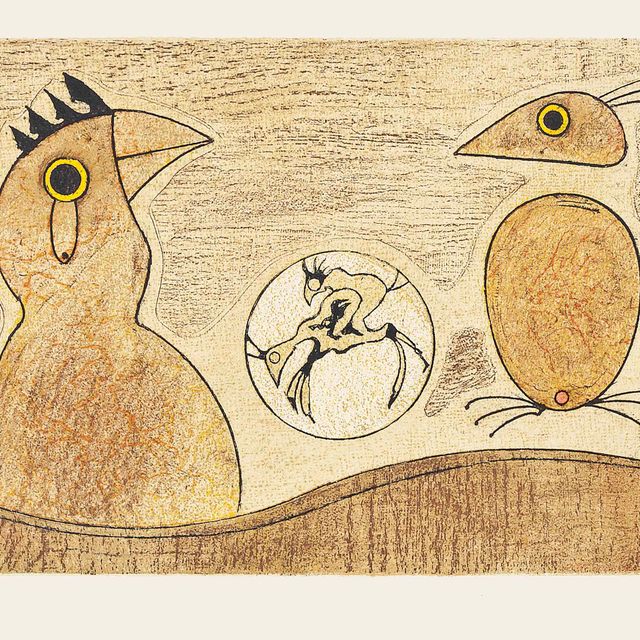 Max Ernst — Два цвета (охра) и два цвета (синий)