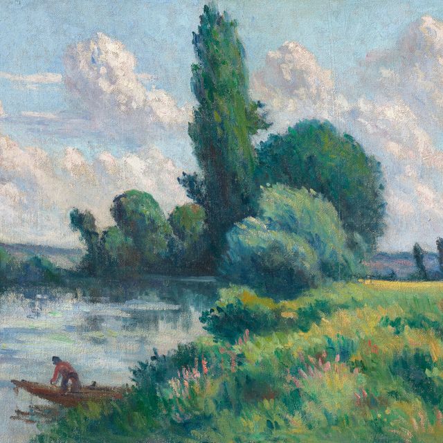 Maximilien Luce — Ролльбуаз, маленькие бюстгальтеры на берегу Сены