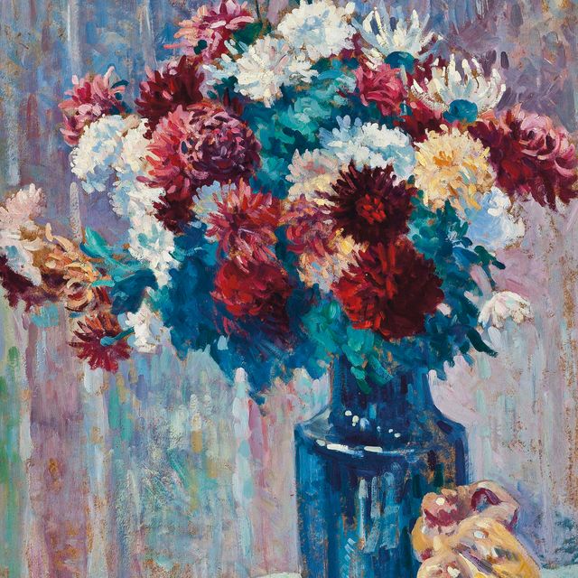 Maximilien Luce — Букет цветов и статуэтка