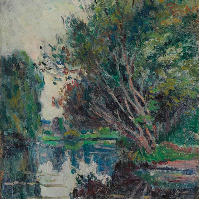 Maximilien Luce — Букет деревьев на берегу Сены