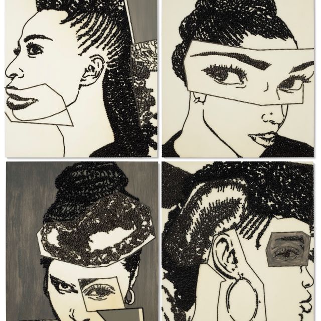 Mickalene Thomas — Портрет с прической №16
