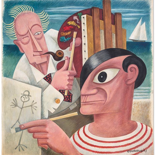Miguel Covarrubias — Чендлер Кристи против Пабло Пикассо из серии "Невозможные разговоры на ярмарке Тщеславия"
