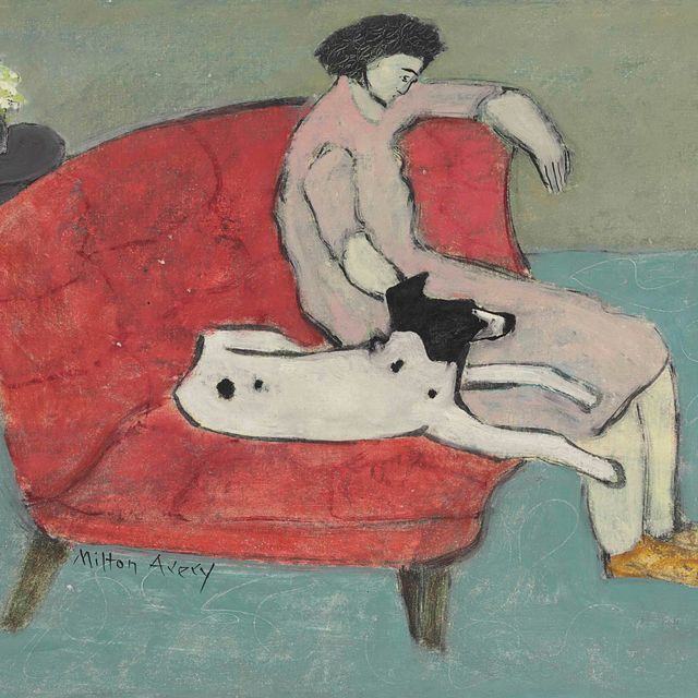 Milton Avery — Сидящая женщина с собакой