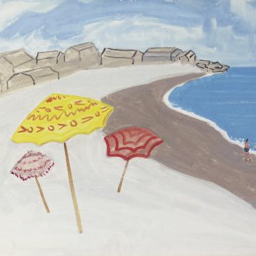 Milton Avery — Зонтики на берегу моря