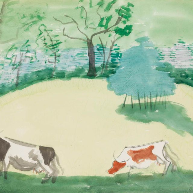 Milton Avery — Коровы на склоне холма