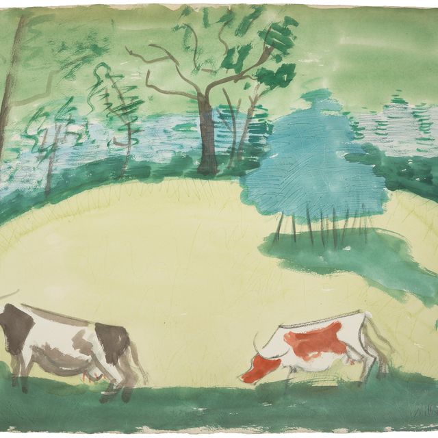 Milton Avery — Коровы на склоне холма