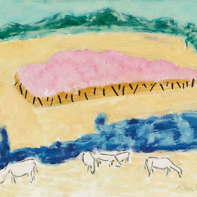 Milton Avery — Розовый сад с коровами