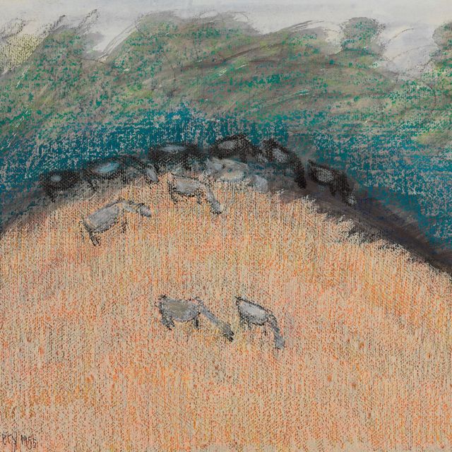 Milton Avery — Коровы на склоне холма