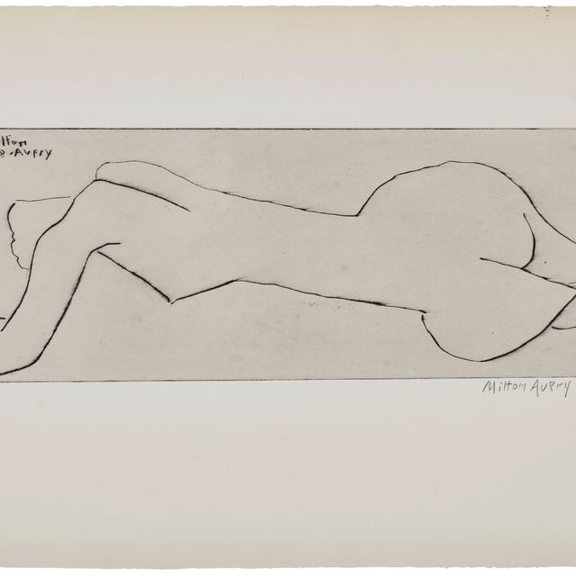 Milton Avery — Обнаженная с длинным торсом (лежащая обнаженная), из портфолио Laurels