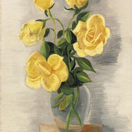 Moise Kisling — Ваза с желтыми розами