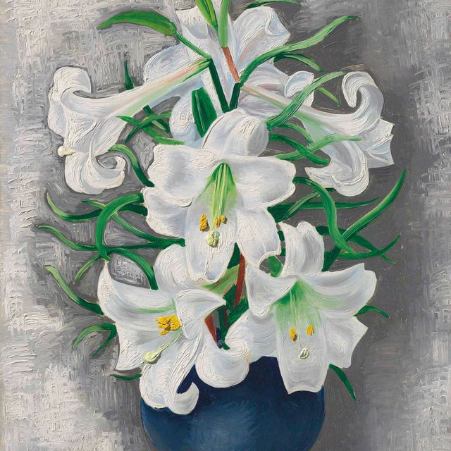 Moise Kisling — Ваза де лис бланк
