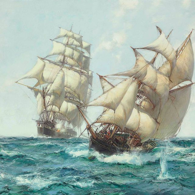 Montague Dawson — Ложимся в дрейф - Балтиморский клипер в бою с каботажным работорговцем