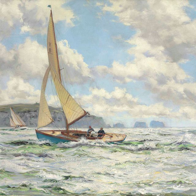 Montague Dawson — Прохладная погода в районе Нидлз, остров Уайт