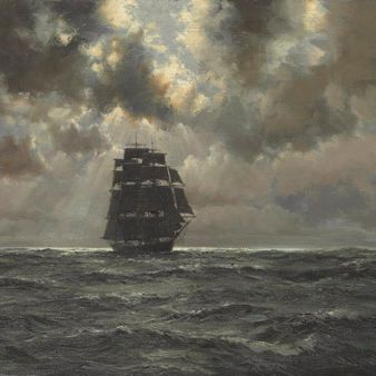 Montague Dawson — Направляясь домой, клипер "Летящее облако"