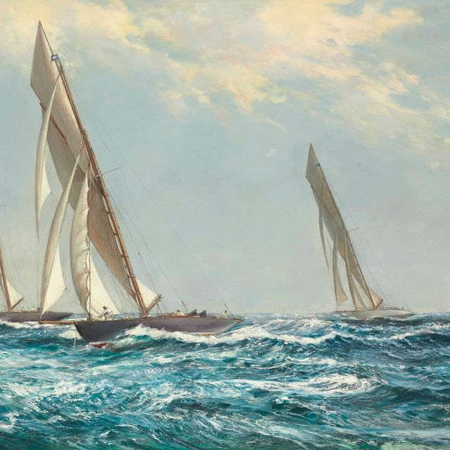 Montague Dawson — Яхты, мчащиеся вверх по Клайду