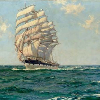 Montague Dawson — Легкий ветерок в солнечных водах