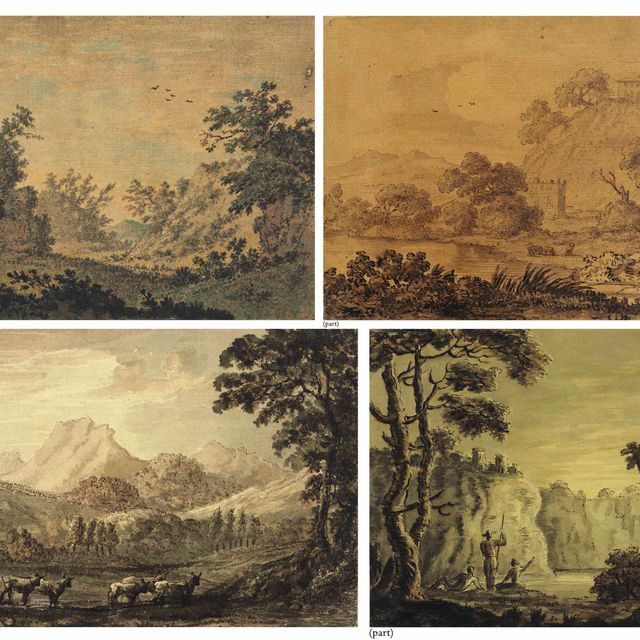 Mr. — Альбом рисунков, составленный Уильямом Мейсоном (1725-1797), включающий шестнадцать листов кисти преподобного Уильяма Гилпина, один - Александра Козенса и две вырезки из бумаги миссис Сиддонс, в переплете из сафьяновой кожи, украшенном позолотой.