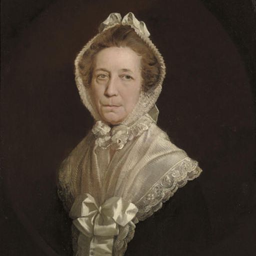 Mr. — Портрет миссис Болдуин, урожденной Элизабет Найт (1728-1812), в полный рост, в черном платье с кружевным шитьем и атласным бантом, в кружевном чепце, в форме овала.