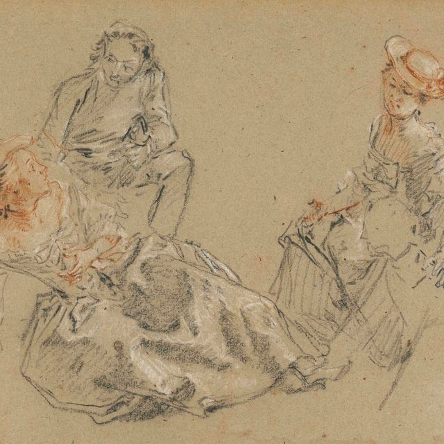 Nicolas Lancret — Две элегантные пары беседуют
