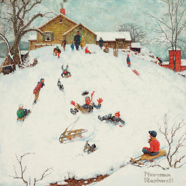 Norman Rockwell — Пейзажи: Катание на санях