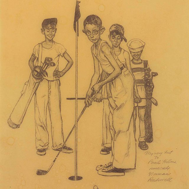 Norman Rockwell — Пропущено (Четверо спортивных мальчиков: Гольф) - Учеба