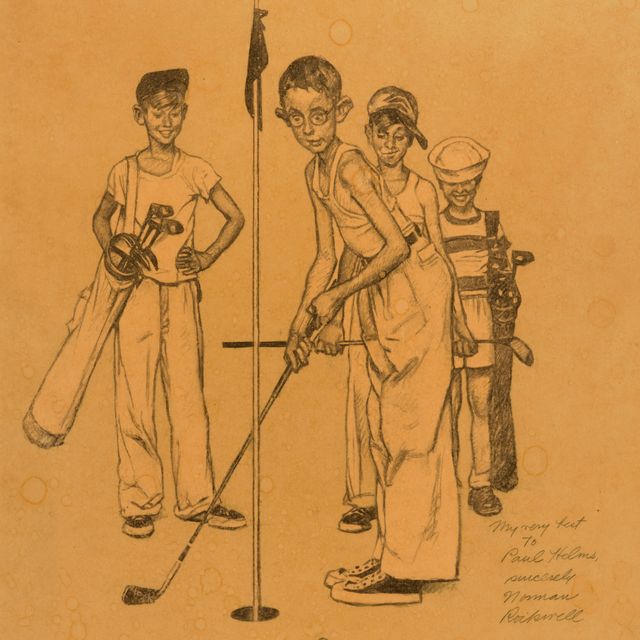 Norman Rockwell — Пропущено (Четверо спортивных мальчиков: Гольф)—Учеба