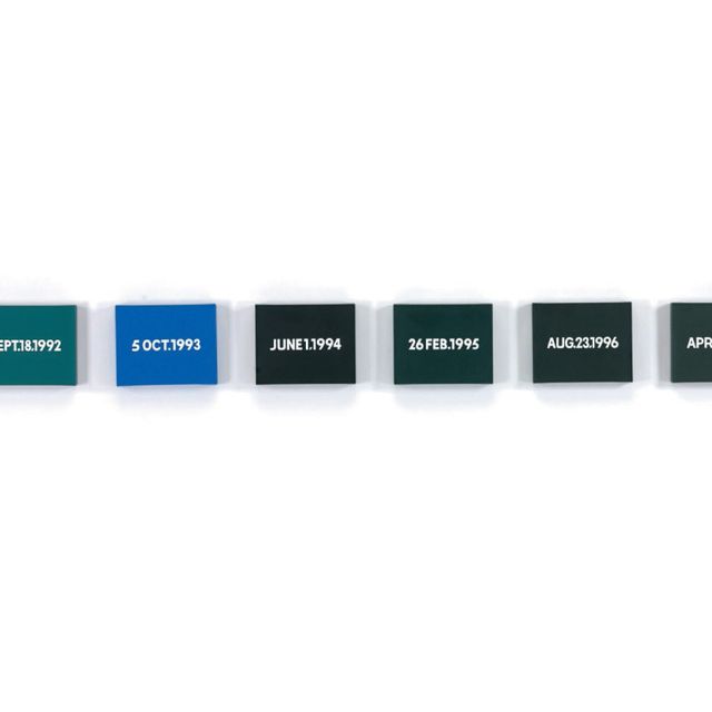 On Kawara — 11 НОЯБРЯ 1990 (СЕГОДНЯ СЕРИЯ #45) 20 МАЯ 1991 (СЕГОДНЯ СЕРИЯ #15) 18 СЕНТЯБРЯ 1992 (СЕГОДНЯ СЕРИЯ #28) 5 ОКТЯБРЯ 1993 (СЕГОДНЯ СЕРИЯ #35) 1 ИЮНЯ 1994 (СЕГОДНЯ СЕРИЯ #23) 26 ФЕВРАЛЯ 1995 (СЕГОДНЯ СЕРИЯ #5) 23 АВГУСТА 1996 (СЕГОДНЯ СЕРИЯ #16) 13 АПРЕЛЯ 1997 (СЕГОДНЯ СЕРИЯ #24) 7 ДЕКАБРЯ 1998 (СЕГОДНЯ СЕРИЯ #38) 4 ИЮЛЯ 1999 (СЕГОДНЯ СЕРИЯ #17)