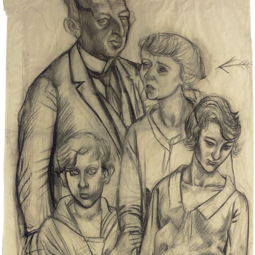 Otto Dix — Семейный Глейзер-Картон из драгоценных камней
