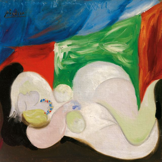 Pablo Picasso — Молодая женщина на диване у камина (Мария-Тереза)