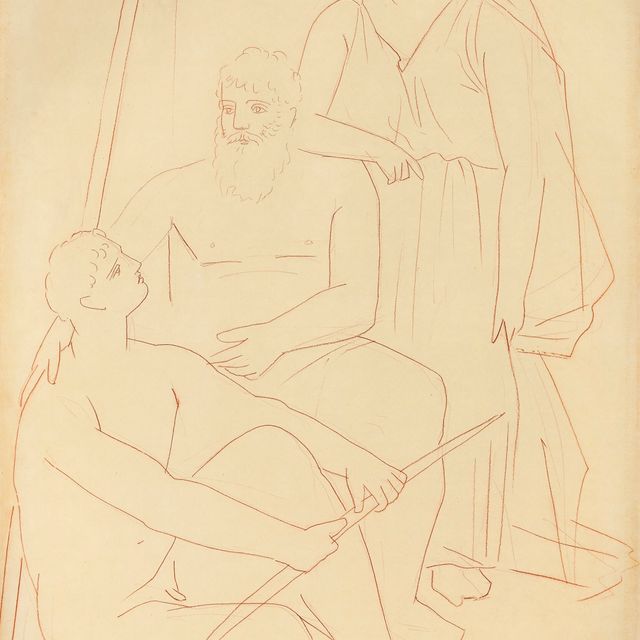 Pablo Picasso — Дебют женщины в вуали, двое друзей вместе