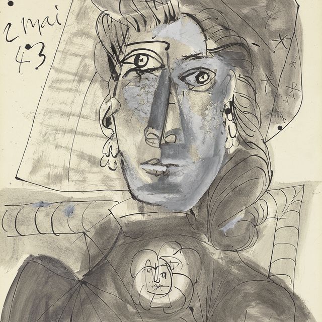 Pablo Picasso — Бюст женщины на корсаже или единственная брошь