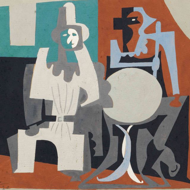 Pablo Picasso — Пьеро и Арлекин на террасе кафе