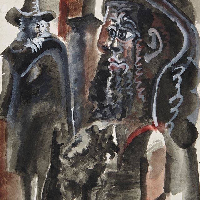 Pablo Picasso — Тет-а-тет с человеком барбу, человеком на мысе и в замке