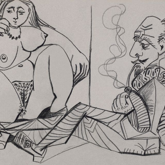 Pablo Picasso — Человек с трубкой в руках и без помощи