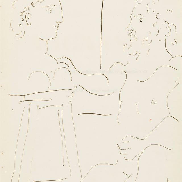 Pablo Picasso — Скульптор, создающий бюст молодой девушки из юной селлетты