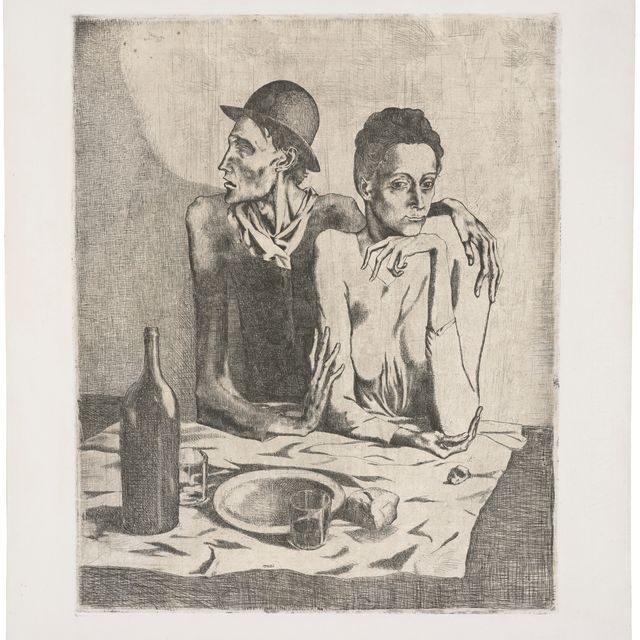 Pablo Picasso — Скромный обед, от: La Suite des Saltimbanques