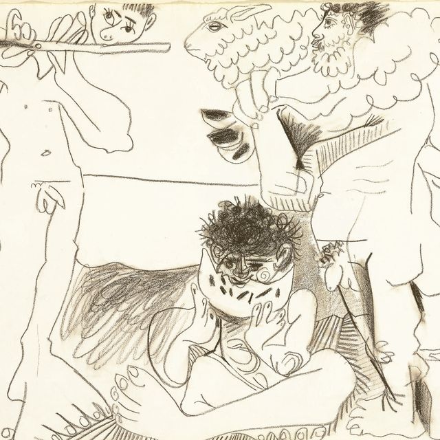Pablo Picasso — Мужчина без одежды, мастер пастилы и флейтист