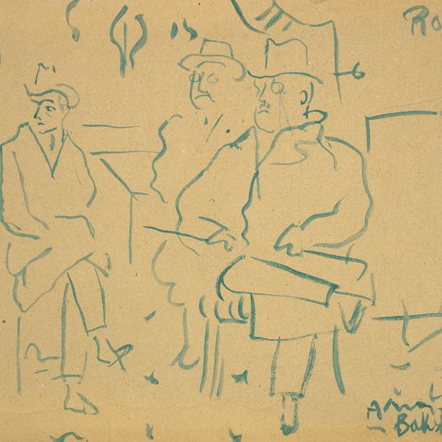 Pablo Picasso — Автор портретов: Мясин, Бакст и Дягилев