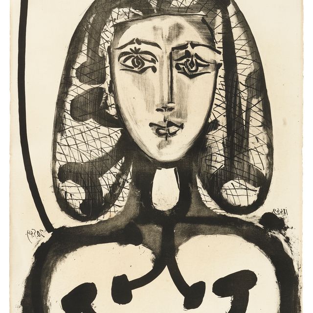 Pablo Picasso — По-женски, по-домашнему (Женщина в черном платье)