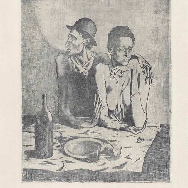 Pablo Picasso — Скромный обед , от: La Suite des Saltimbanques