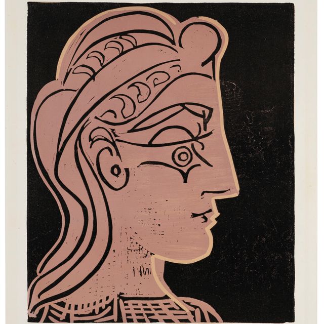 Pablo Picasso — Тет-а-тет с женщиной (в профиль)