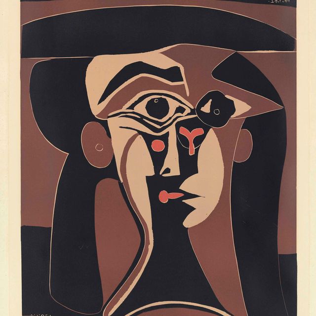 Pablo Picasso — Тет-а-тет с женщиной (Жаклин в черной шапочке) (Р. 1028; Ba. 1311)