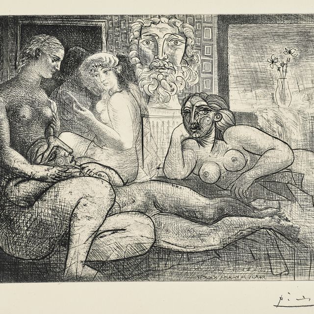 Pablo Picasso — "Четыре новые женщины и их скульптура наедине" из "Сюиты Воллар"