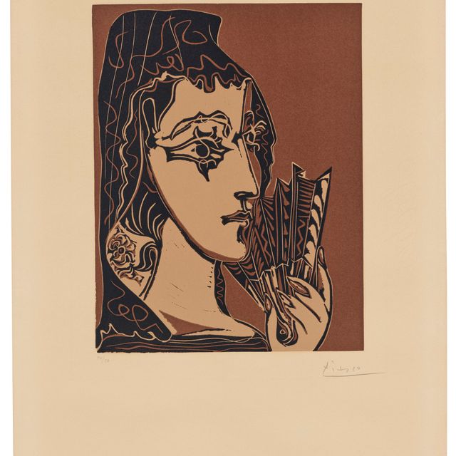 Pablo Picasso — Портрет Жаклин в образе Кармен (Испания)
