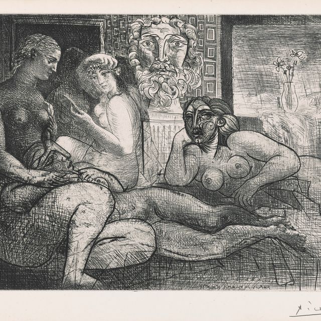 Pablo Picasso — "Четыре новые женщины и их скульптура наедине" из "Сюиты Воллар"
