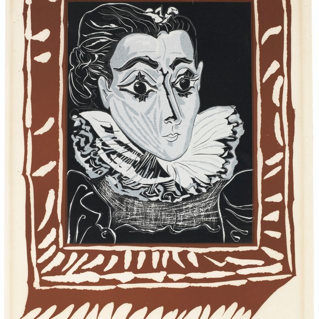 Pablo Picasso — Дама в колье (Портрет Жаклин в стиле Фрейз)