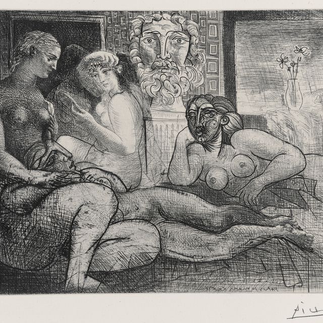 Pablo Picasso — "Четыре новые женщины и их скульптура наедине" из "Сюиты Воллар"