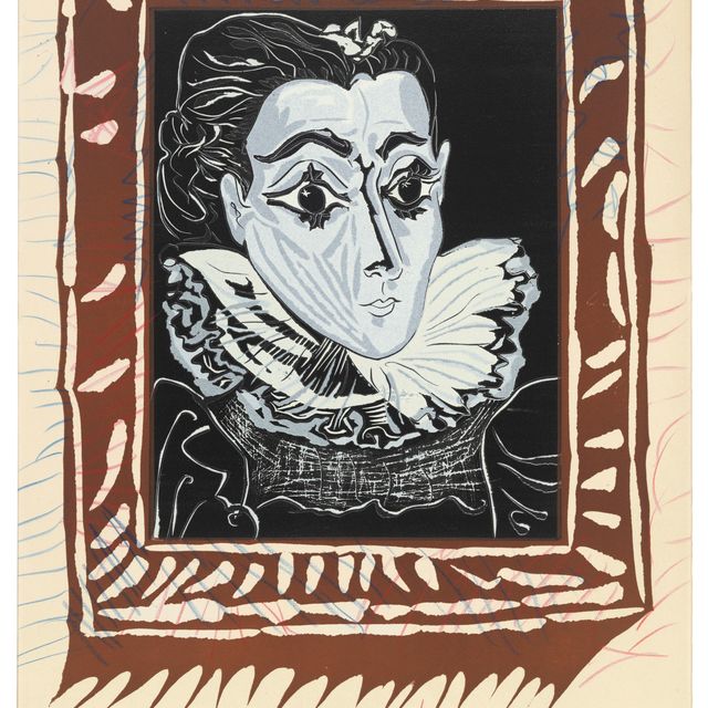 Pablo Picasso — Дама в колье (Портрет Жаклин в стиле Фрейз)