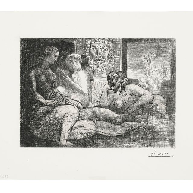 Pablo Picasso — "Четыре новые женщины и их скульптура наедине" из "Сюиты Воллар"