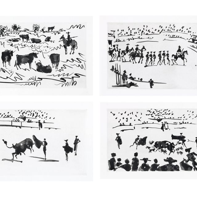 Pablo Picasso — Хосе Дельгадос, "Тавромакия об искусстве Тореара", Г. Гили, Издательство "Комета", Барселона, 1959 (стр. 950-976; стр. 970-998; стр. 100 книг)